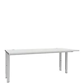Schäfer Shop Genius Schreibtisch MODENA FLEX, 4-Fuss-Rechteckrohr, beidseitig, B 1800 mm, lichtgrau