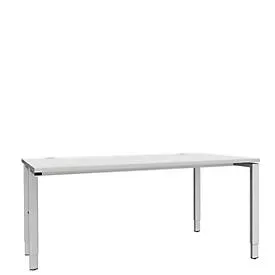 Schäfer Shop Genius Schreibtisch MODENA FLEX, 4-Fuss-Rechteckrohr, einseitig, B 1600 mm, lichtgrau
