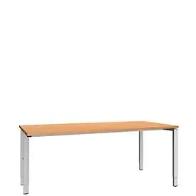 Schäfer Shop Genius Schreibtisch MODENA FLEX, 4-Fuss-Rechteckrohr, einseitig, B 1800 mm, Buche