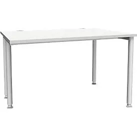 Schäfer Shop Genius Schreibtisch MODENA FLEX, Breite 1200 mm, einseitig verkürzt, lichtgrau