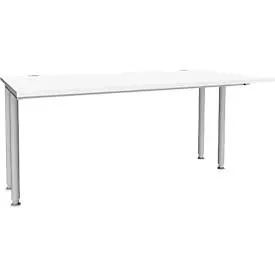 Schäfer Shop Genius Schreibtisch MODENA FLEX, Breite 1600 mm, beidseitig verkürzt, weiss