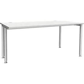 Schäfer Shop Genius Schreibtisch MODENA FLEX, Breite 1600 mm, einseitig verkürzt, lichtgrau