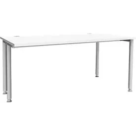 Schäfer Shop Genius Schreibtisch MODENA FLEX, Breite 1600 mm, einseitig verkürzt, weiss