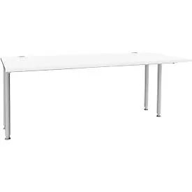 Schäfer Shop Genius Schreibtisch MODENA FLEX, Breite 1800 mm, beidseitig verkürzt, weiss
