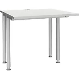 Schäfer Shop Genius Schreibtisch MODENA FLEX, Breite 800 mm, beidseitig verkürzt, lichtgrau