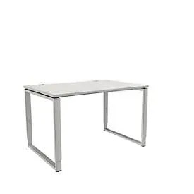Schäfer Shop Genius Schreibtisch Modena Flex, höheneinstellbar, Rechteckform, Bügelfuss, Breite 1200 mm, lichtgrau