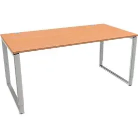 Schäfer Shop Genius Schreibtisch Modena Flex, höheneinstellbar, Rechteckform, Bügelfuss, Breite 1600 mm, Buche-Dekor