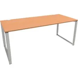 Schäfer Shop Genius Schreibtisch Modena Flex, höheneinstellbar, Rechteckform, Bügelfuss, Breite 1800 mm, Buche-Dekor