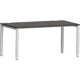 Schäfer Shop Genius Schreibtisch Modena Flex, Rechteck, 4-Fuss Rechteckrohr, B 1600 x T 800 x H 650-850 mm, graphit/weissaluminium