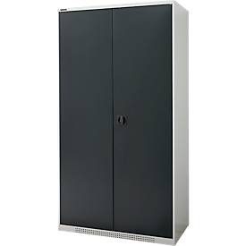 Schäfer Shop Genius Schwerlastschrank FS, Stahlblech, B 1055 x T 520 x H 1950 mm, 5 OH, lichtgrau/anthrazitgrau, bis 1000 kg