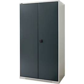 Schäfer Shop Genius Schwerlastschrank FS, Stahlblech, B 1055 x T 620 x H 1950 mm, 5 OH, lichtgrau/anthrazitgrau, bis 1000 kg
