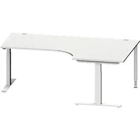 Schäfer Shop Genius Winkelschreibtisch MODENA FLEX 90°, T-Fuss-Rechteckrohr, B 2000 mm, Ansatz rechts,