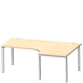 Schäfer Shop Genius Winkelschreibtisch MODENA FLEX 90°,Ansatz rechts, B 2000 mm, Ahorn