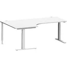 Schäfer Shop Genius Winkelschreibtisch MODENA FLEX 90°, C-Fuss-Rechteckrohr, B 2000 mm, Ansatz links,