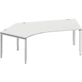 Schäfer Shop Genius Winkelschreibtisch MODENA FLEX 135°, Ansatz links, B 2165 mm, lichtgrau
