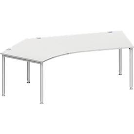 Schäfer Shop Genius Winkelschreibtisch MODENA FLEX 135°, Ansatz links, lichtgrau
