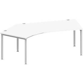 Schäfer Shop Genius Winkelschreibtisch MODENA FLEX 135°, Ansatz links, weiss