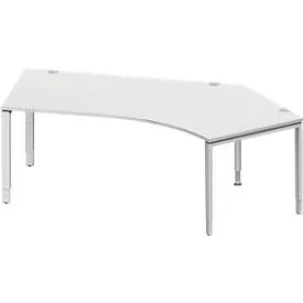 Schäfer Shop Genius Winkelschreibtisch MODENA FLEX 135°, Ansatz rechts, B 2165 mm, lichtgrau