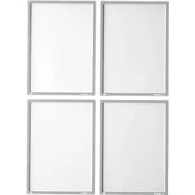 Schäfer Shop Select Magnetrahmen Recycling, für A4-Dokumente, UV-beständige aus bis zu 85% recycelter PET-Folie, grau, 4 Stück