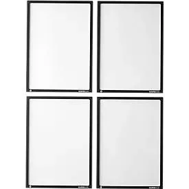 Schäfer Shop Select Magnetrahmen Recycling, für A4-Dokumente, UV-beständige aus bis zu 85% recycelter PET-Folie, schwarz, 4 Stück