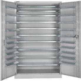 Schäfer Shop Select Magazinschrank, 10 Fachböden, ohne Ausstattung, B 1200 x T 500 x H 1935 mm, Stahl, weissaluminium