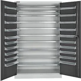 Schäfer Shop Select Magazinschrank, 10 Fachböden, ohne Ausstattung, B 1200 x T 500 x H 1935 mm, Stahl, lichtgrau/anthrazitgrau