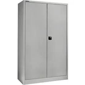 Schäfer Shop Select Materialschrank, abschliessbar, 4 verzinkte Böden, 5 OH,  B 1200 x T 400 x H 1935 mm, Stahl, weissaluminium/weissaluminium