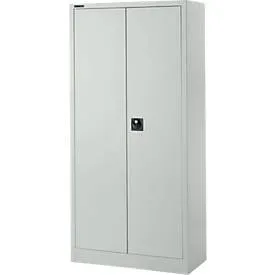 Schäfer Shop Pure Stahlschrank, aus Stahl, 4 Böden, 5 OH, abschliessbar, B 950 x T 400 x H 1935 mm, Lichtgrau RAL 7035