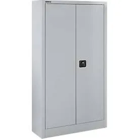 Schäfer Shop Select Materialschrank MSI 16408 , B 800 x T 400 x H 1585 mm, 3 Böden, Stahl, weissaluminium RAL 9006