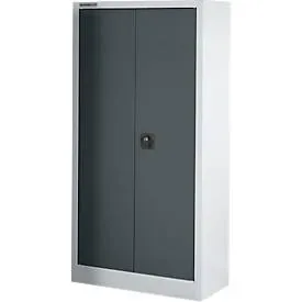 Schäfer Shop Select Materialschrank  MSI 16408i , B 800 x T 400 x H 1585 mm, 3 Böden, Stahl, Weissalu/anthrazitgrau