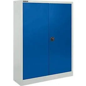 Schäfer Shop Select Materialschrank  MSI 16409i, B 950 x T 400 x H 1535 mm, 3 Böden, Stahl, lichtgrau/enzianblaub