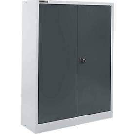 Schäfer Shop Select Materialschrank  MSI 16412i, B 1200 x T 400 x H 1535 mm, 3 Böden, Stahl, Weissalu/anthrazitgrau