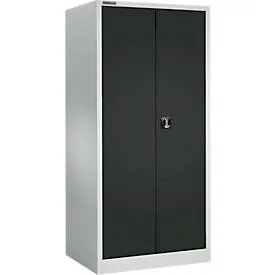 Schäfer Shop Select Materialschrank MSI 2509, 4 Zwischenböden, Zylinderschloss, B 950 x T 500 x H 1935 mm, lichtgrau RAL 7035/anthrazitgrau RAL 7016