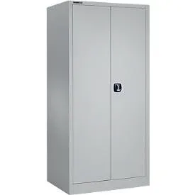 Schäfer Shop Select Materialschrank MSI 2509, 5 OH, 4 Zwischenböden, Zylinderschloss, B 950 x T 500 x H 1935 mm, weissaluminium RAL 9006/weissaluminium RAL 9006