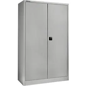 Schäfer Shop Select Materialschrank MSI 2512, 5 Ordnerhöhen, 4 Zwischenböden, Zylinderschloss, B 1200 x T 500 x H 1935 mm, weissaluminium
