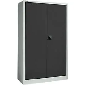 Schäfer Shop Select Materialschrank MSI 2512, 5 Ordnerhöhen, 4 Zwischenböden, Zylinderschloss, B 1200 x T 500 x H 1935 mm, lichtgrau/anthrazitgrau