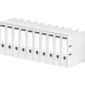Schäfer Shop Select Ordner, DIN A4, Rückenbreite 80 mm, 10 Stück, weiss