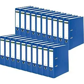 Schäfer Shop Select Ordner, DIN A4, Rückenbreite 80 mm, 20 Stück, Polypropylen und Recyclingpapier, blau
