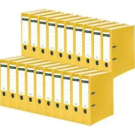 Schäfer Shop Select Ordner, DIN A4, Rückenbreite 80 mm, 20 Stück, Polypropylen und Recyclingpapier, gelb