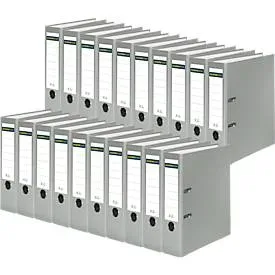 Schäfer Shop Select Ordner, DIN A4, Rückenbreite 80 mm, 20 Stück, Polypropylen und Recyclingpapier, grau