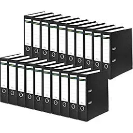 Schäfer Shop Select Ordner, DIN A4, Rückenbreite 80 mm, 20 Stück, Polypropylen und Recyclingpapier, schwarz