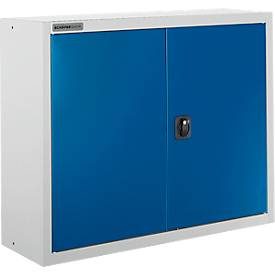 Schäfer Shop Select Aufsatzschrank MS 8408i, B 800 x T 400 x H 800 mm, 1 Boden, Stahl, weissaluminium RAL 9006/enzianblau RAL 5010