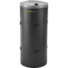 Schäfer Shop Select Abfallbehälter 120 L, Kompakt-Doppeltür, 180° versetzt, beschichtet, silber