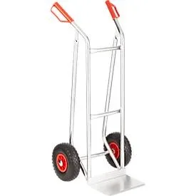 Schäfer Shop Select Alu-Sackkarre 2106B/150, mit Handgriffen und Sicherheitsbügel, Vollgummi-Räder, Schaufel B 300 x T 290 mm, bis 150 kg
