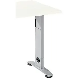 Schäfer Shop Select Ansatztisch LOGIN, C-Fuss, B 1000 x T 600 x H 660-820 mm, weiss/weissalu