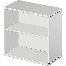 Schäfer Shop Select Anstell-/Aufsatzregal, 2 OH & 1 Fachboden, B 800 x T 420 x H 726 mm, lichtgrau