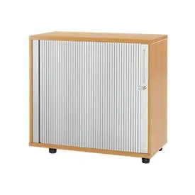 Schäfer Shop Select Anstellquerrollladenschrank, aus Holz, 2 Fachböden, B 800 mm x T 421 x H 750 mm, Buche