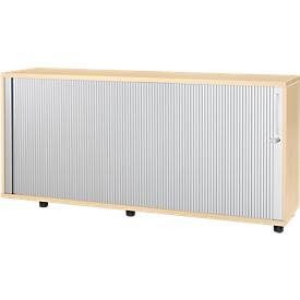 Schäfer Shop Select Anstellquerrollladenschrank, aus Holz, 2 Fachböden, B 1600 mm x T 421 x H 750 mm, Ahorn