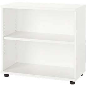 Schäfer Shop Select Anstellregal, aus Holz, 2 Fachböden, B 800 mm x T 421 x H 750 mm, weiss