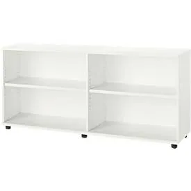 Schäfer Shop Select Anstellregal, aus Holz, 2 Fachböden, B 1600 mm x T 421 x H 750 mm, weiss